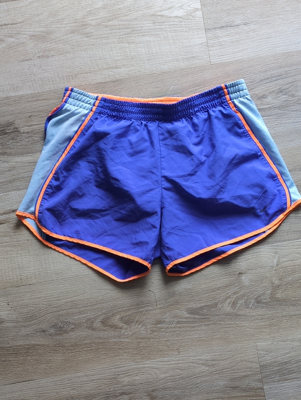 Nike Women's Running Shorts Blue With Orange Accents